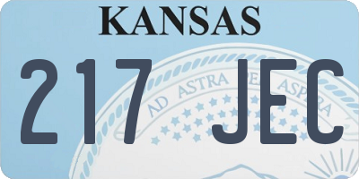 KS license plate 217JEC