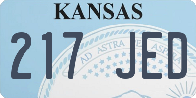 KS license plate 217JED