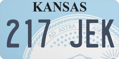 KS license plate 217JEK