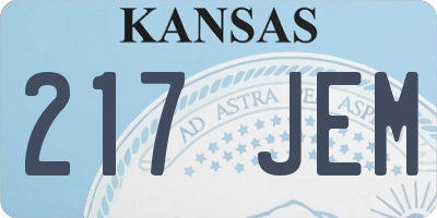 KS license plate 217JEM