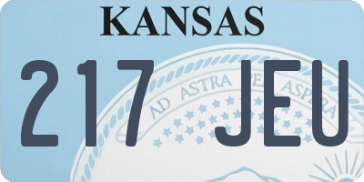 KS license plate 217JEU