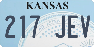 KS license plate 217JEV