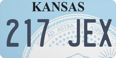 KS license plate 217JEX