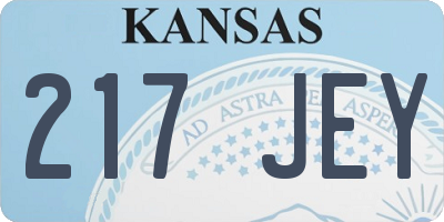 KS license plate 217JEY