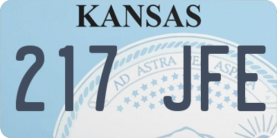 KS license plate 217JFE