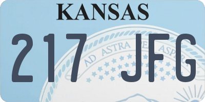 KS license plate 217JFG