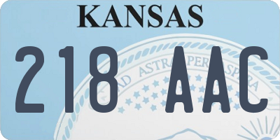 KS license plate 218AAC