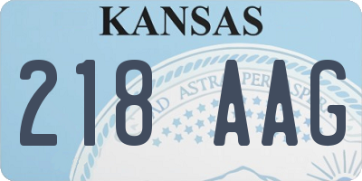 KS license plate 218AAG