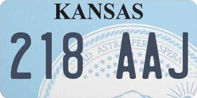 KS license plate 218AAJ