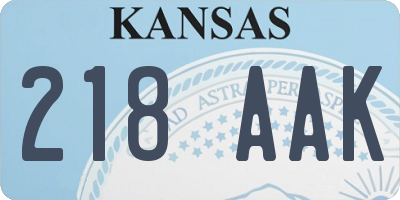 KS license plate 218AAK