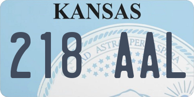 KS license plate 218AAL