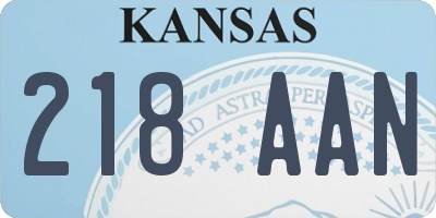 KS license plate 218AAN