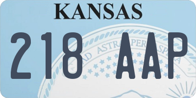 KS license plate 218AAP