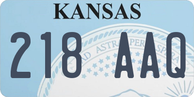 KS license plate 218AAQ