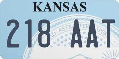 KS license plate 218AAT