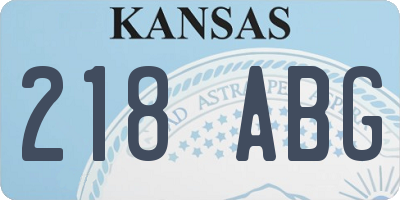 KS license plate 218ABG