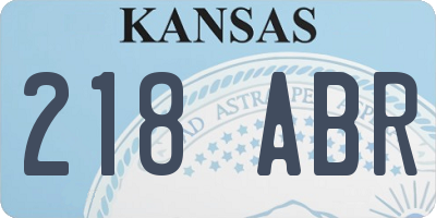 KS license plate 218ABR