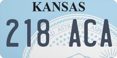 KS license plate 218ACA