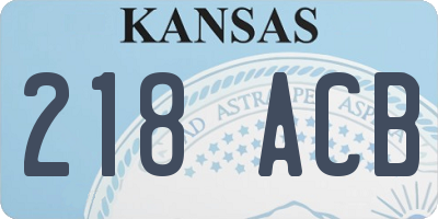 KS license plate 218ACB
