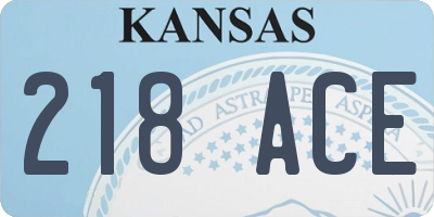 KS license plate 218ACE