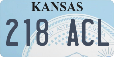 KS license plate 218ACL
