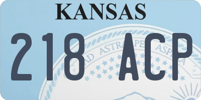 KS license plate 218ACP
