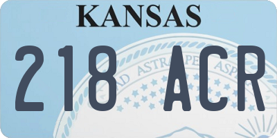 KS license plate 218ACR