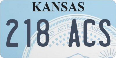 KS license plate 218ACS