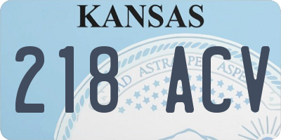 KS license plate 218ACV