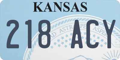KS license plate 218ACY
