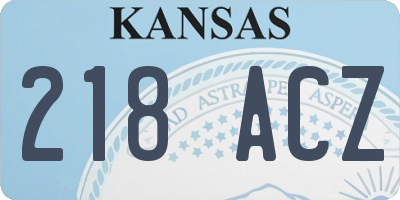 KS license plate 218ACZ