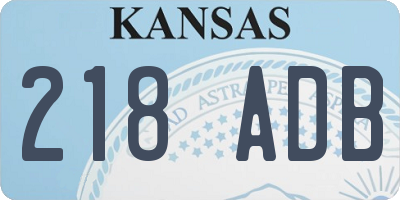KS license plate 218ADB