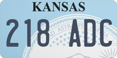 KS license plate 218ADC