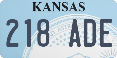 KS license plate 218ADE