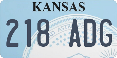 KS license plate 218ADG