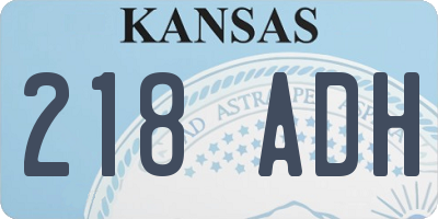 KS license plate 218ADH