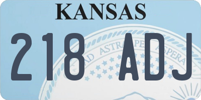 KS license plate 218ADJ