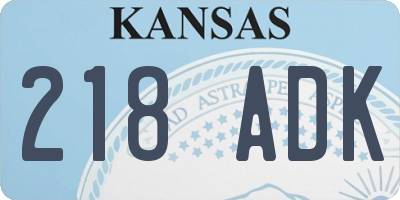 KS license plate 218ADK