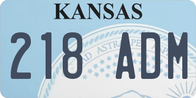 KS license plate 218ADM
