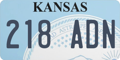 KS license plate 218ADN