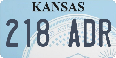 KS license plate 218ADR