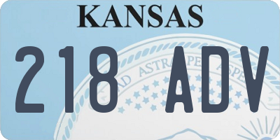 KS license plate 218ADV