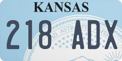 KS license plate 218ADX