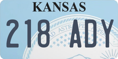 KS license plate 218ADY