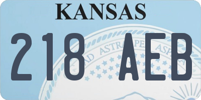 KS license plate 218AEB