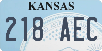 KS license plate 218AEC