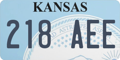 KS license plate 218AEE