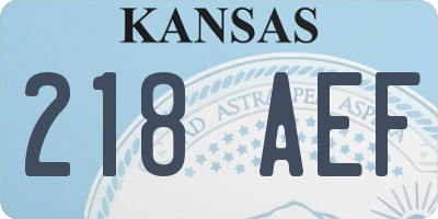 KS license plate 218AEF