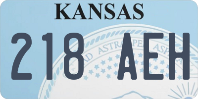 KS license plate 218AEH