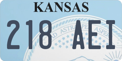 KS license plate 218AEI